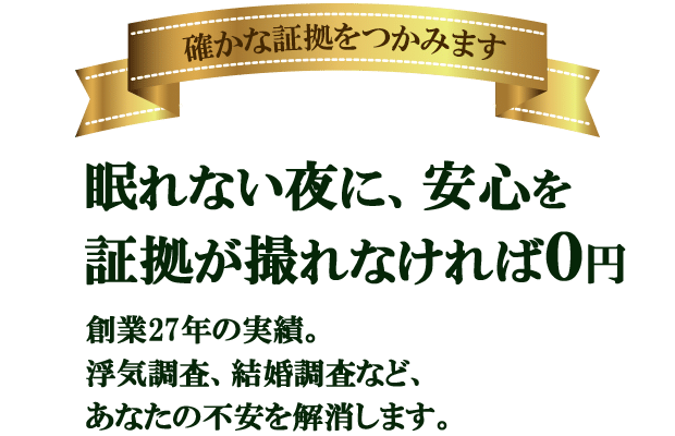 証拠を撮れなければ0円